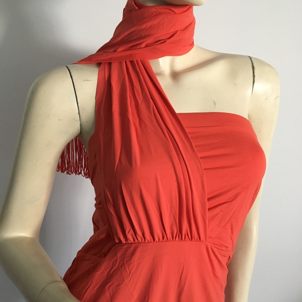 Hugo Boss tube top with tie scarf